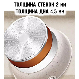 Набор посуды для приготовления с крышками Кремовый Огонёк OG-HOG14